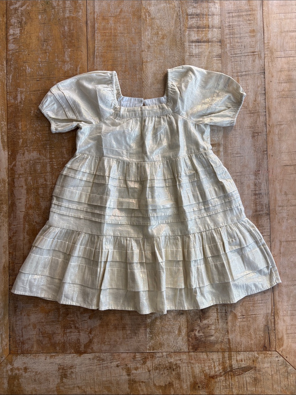 Crewcuts Shimmer Gold Tiered Dress size 7